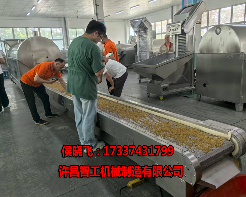 7.14日，客戶試機(jī)生產(chǎn)線炒制苦蕎米
